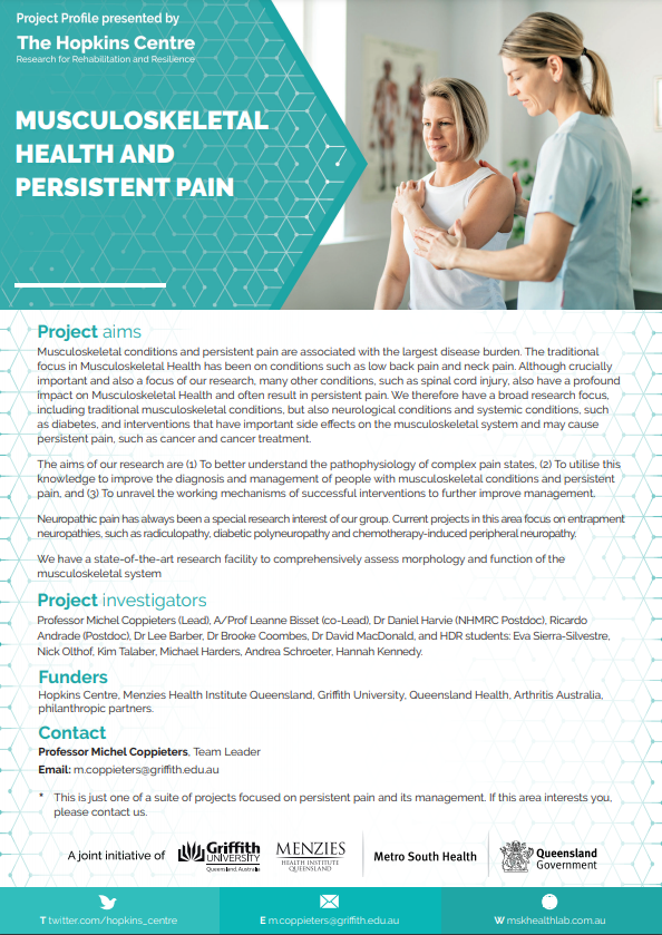 Musculoskeletal Health and Persistent Pain flyer